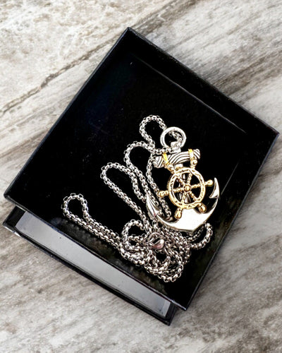 Amulet Morski Anker Kapitana, halskæde med mulighed for gravering som gave
