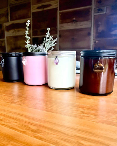 Intentionelt sojalys Rosenkvarts – kærlighed, harmoni og hjertets fred, 250 ml, mulighed for personliggørelse som gave