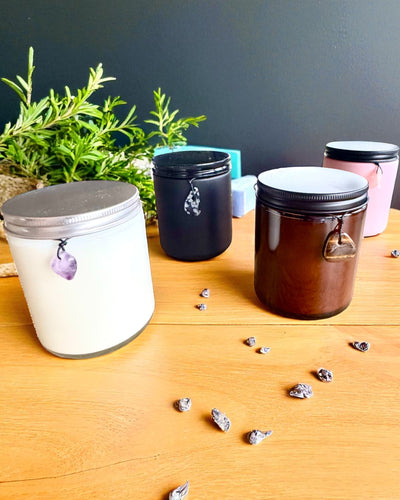 Intentionel sojavokslys Obsidian – selvtillid og indre styrke, 250 ml, mulighed for personliggørelse som gave