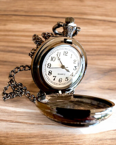 Lommeur Unicorn Elegance med kæde, enhjørningemotiv, gratis specialgravering