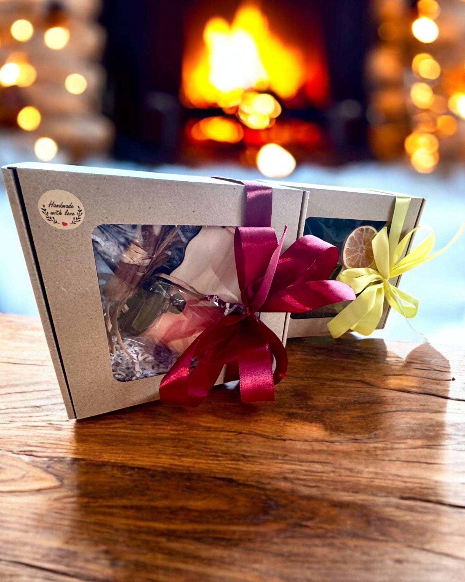 Intentionel sojavokslys 250 ml med naturlig sten – vælg din energi: Citrin eller Granat, personliggørelse med gravering som gave