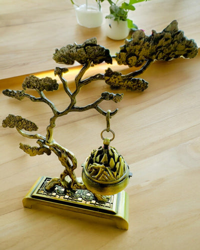 Elegant Metal Røgelsesholder Bonsai - mulighed for personlig gravering som gave