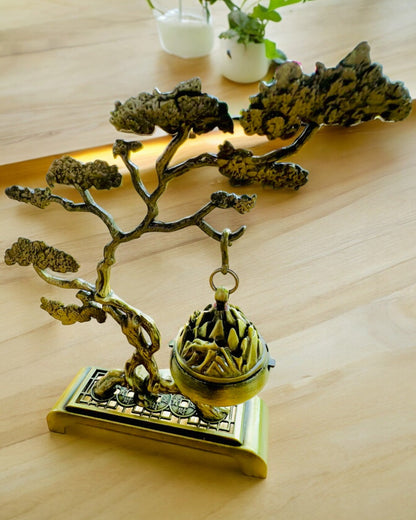 Elegant Metal Røgelsesholder Bonsai - mulighed for personlig gravering som gave