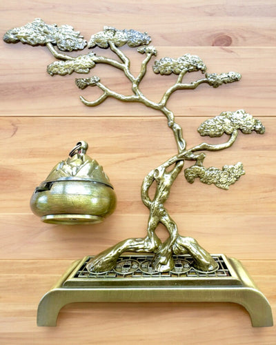 Elegant Metal Røgelsesholder Bonsai - mulighed for personlig gravering som gave