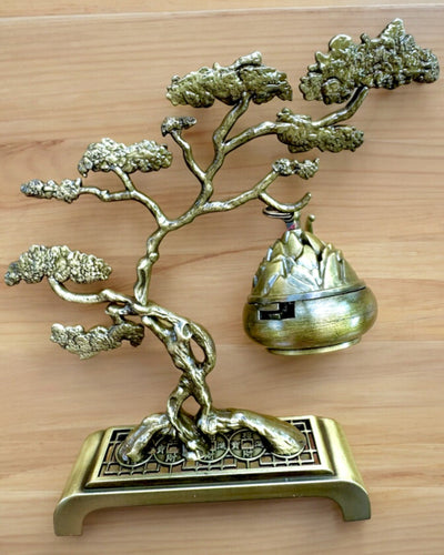 Elegant Metal Røgelsesholder Bonsai - mulighed for personlig gravering som gave