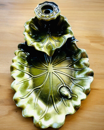 Elegant Metal Røgelsesholder Lotusblad - 4 varianter at vælge imellem, mulighed for personlig gravering som gave