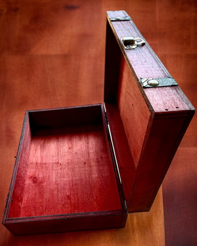 Antik Trækiste med Mulighed for Gravering, 23 cm x 16 cm x 7,5 cm