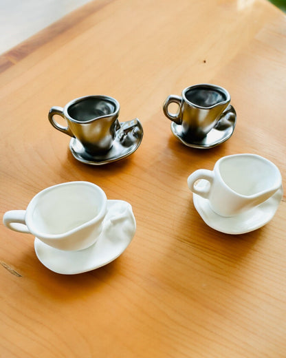 Elegante keramikkopper "Maska" – Sæt med 2 stk. - mulighed for personlig gravering som gave