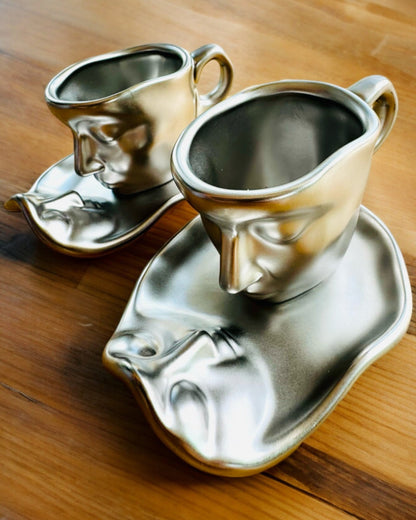 Elegante keramikkopper "Maska" – Sæt med 2 stk. - mulighed for personlig gravering som gave