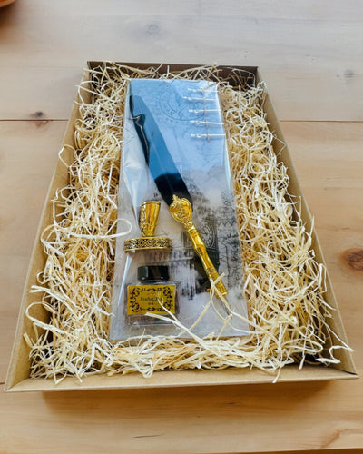 Elegant Gåsefjer med Tilbehørssæt - Royal Quill, mulighed for personlig gravering