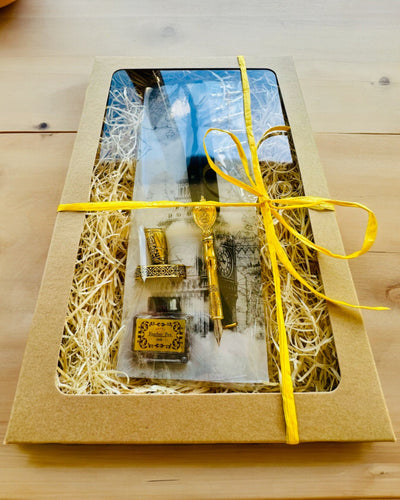 Elegant Gåsefjer med Tilbehørssæt - Royal Quill, mulighed for personlig gravering