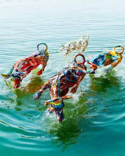 Dekorativ Skulptur Tyr "BullArt" – Unik Kunst med Mulighed for Gravering - 4 farvevarianter, til personlig gave