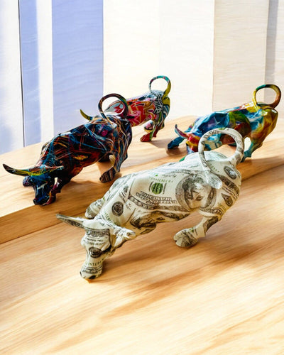Dekorativ Skulptur Tyr "BullArt" – Unik Kunst med Mulighed for Gravering - 4 farvevarianter, til personlig gave