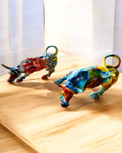 Dekorativ Skulptur Tyr "BullArt" – Unik Kunst med Mulighed for Gravering - 4 farvevarianter, til personlig gave