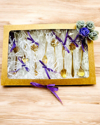 Sæt af skeer "Blomster Rapsodi" - personliggørelse med gravering som gave, 2 varianter at vælge imellem