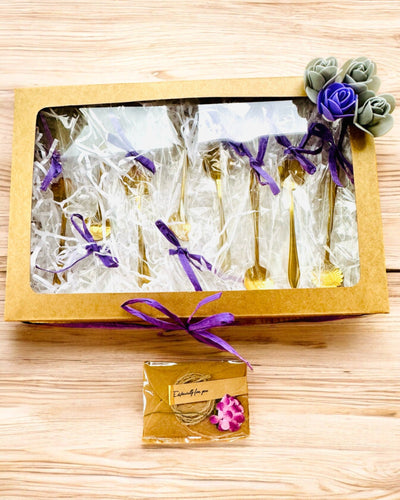 Sæt af skeer "Blomster Rapsodi" - personliggørelse med gravering som gave, 2 varianter at vælge imellem