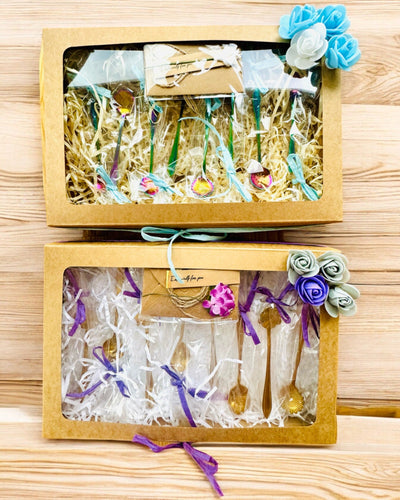 Sæt af skeer "Blomster Rapsodi" - personliggørelse med gravering som gave, 2 varianter at vælge imellem