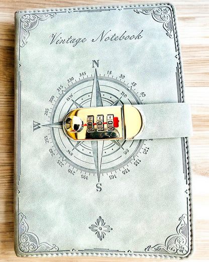 Hemmelig Notesbog A5 Vintage med kodelås - Vælg Din Stil, personliggørelse med gravering som gave