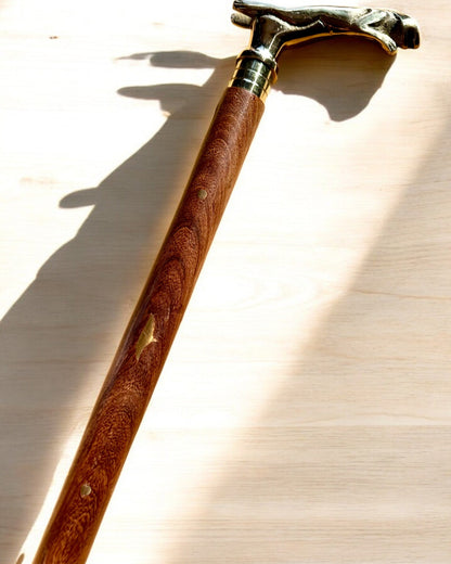 Spadserestok "Jaguar Elegance" af Mango Træ - mulighed for personlig gravering