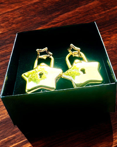 2 Stjerne Mini Hængelåse med Gravering – Beskyt Dine Drømme, personaliseret som gave, 2 farvevarianter at vælge imellem