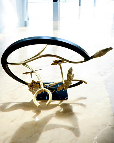 Stativ "Elegancki Owad" - til vinflaske og glas, højde 33 cm, mulighed for personliggørelse med gravering til gave