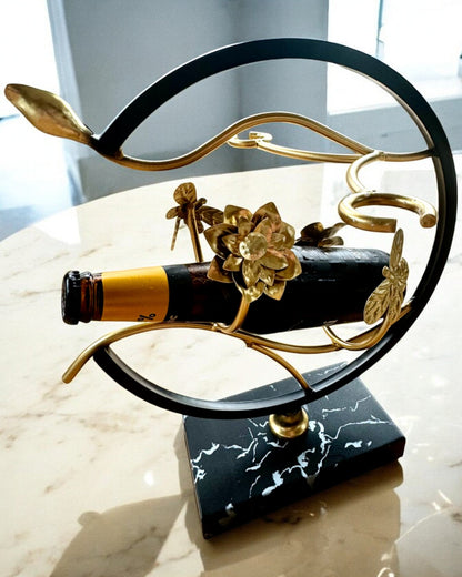 Stativ "Elegancki Owad" - til vinflaske og glas, højde 33 cm, mulighed for personliggørelse med gravering til gave