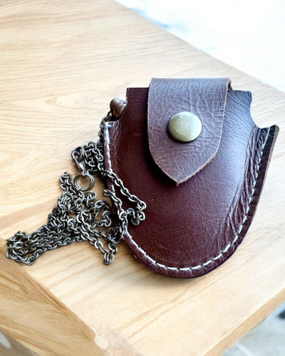 Vintage Look - Forstørrelsesglas med glaslinse og læderetui, mulighed for personlig gravering