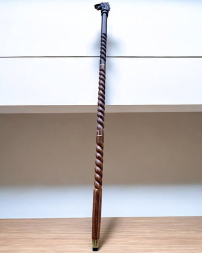 Ulvevogter Håndskåret Vandrestav, Træ, mulighed for personlig gravering