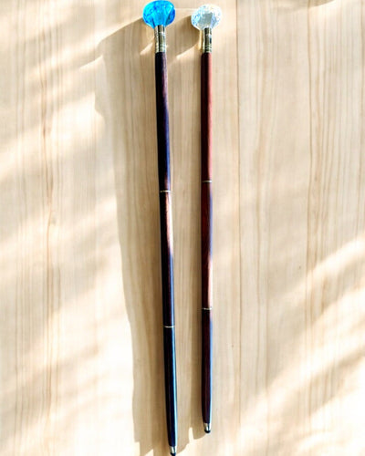 Vandrestok "Diamant i bronze" - Håndlavet i træ, mulighed for gravering