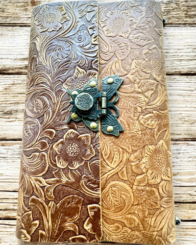 Luksuriøs Retro Notesbog med Læderomslag - "Vintage Elegance", 480 sider, mulighed for personlig gravering