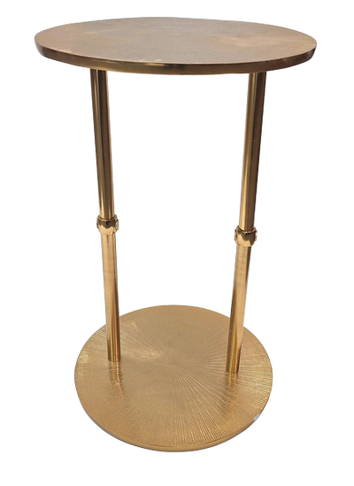 Rundt gyldent metalbord - glamourdekoration – 1051A