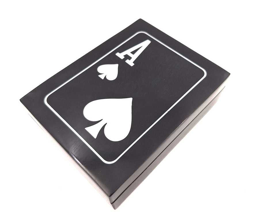 Elegant sæt spillekort i æske af harpiks og MDF - G1228