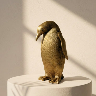 Dekorativ figur, gylden pingvin, højde 20,5 cm – 3989FJZ