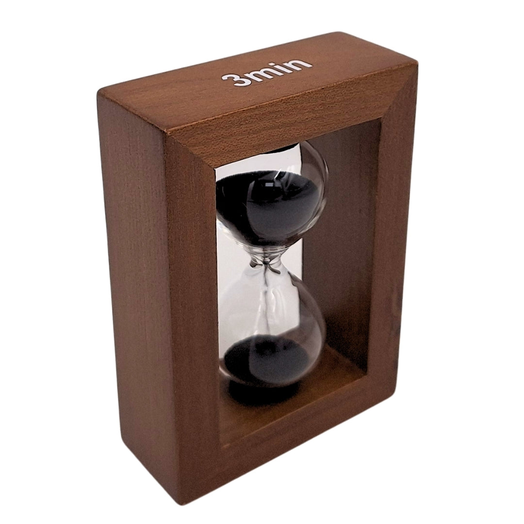 Timeglas 3 minutter i træramme - elegant dekoration – M123