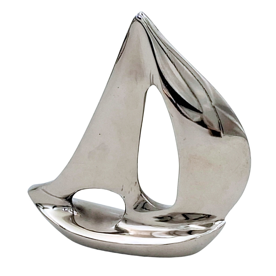 Elegant Sølv Aluminium Yacht 12,5 cm med Mulighed for Gravering