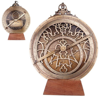 Stort europæisk astrolabium - diameter 20 cm - premiumgave til astronom eller sejler - H35