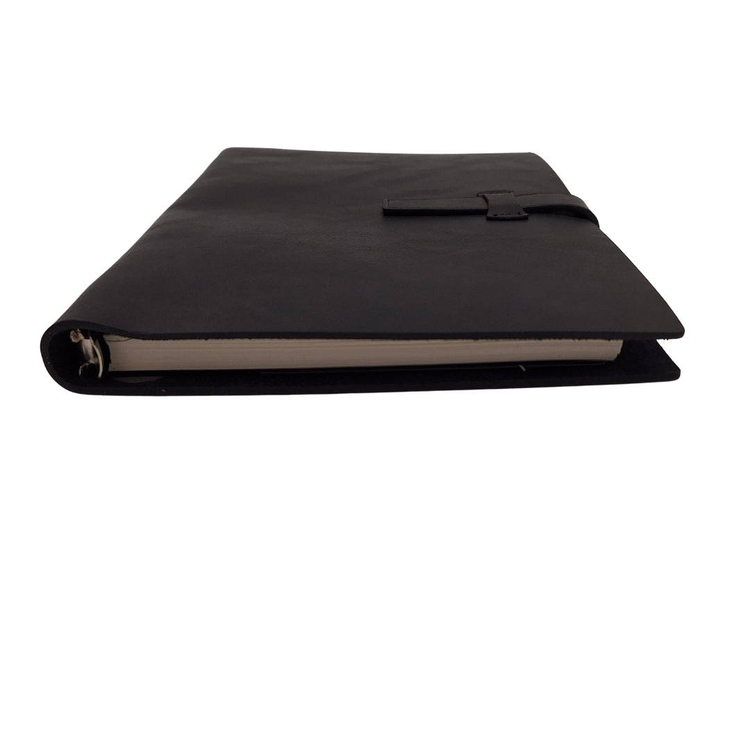 Elegant A5-lædernotesbog, vintage retro med lukning – dagbog/journal – EE4