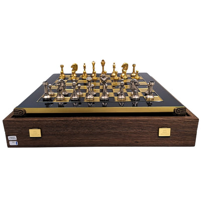 Eksklusivt, stort klassisk Staunton-metalskakspil - 36x36 cm - S34