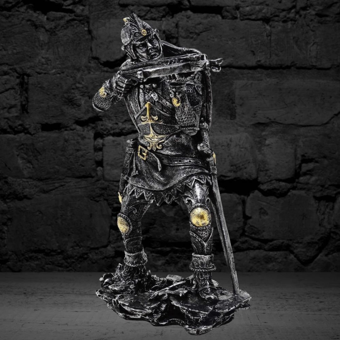Figur af middelalderridder med armbrøst, 20cm, armbrøstskytte - retro gave - MC-23151