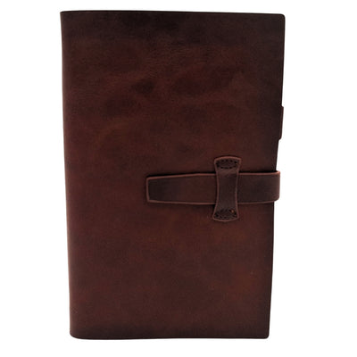 Elegant A6-lædernotesbog, retro vintage med lukning – dagbog – EE3
