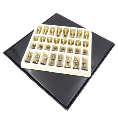 Eksklusivt skakspil i metal Italfama 28x28 cm – N035