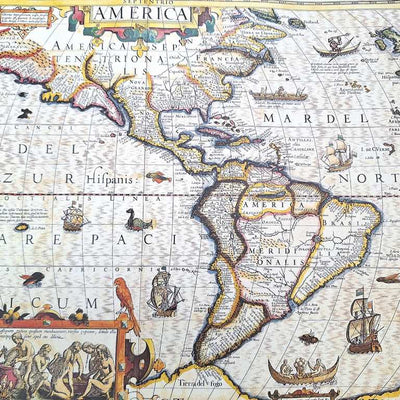 Kort over Amerika 1628 - J. Hondius reprint - M1628