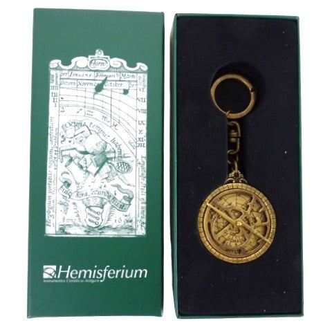 Premium nøglering Astrolabium i messing - gave Astronomi – H80