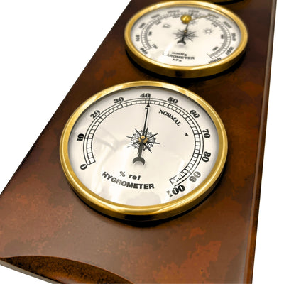 Elegant vejrstation – barometer, termometer, hygrometer, 36cm, retro - YG336