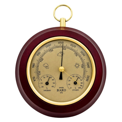 3-i-1 vejrstation, termometer, barometer, hygrometer, rund - YG386