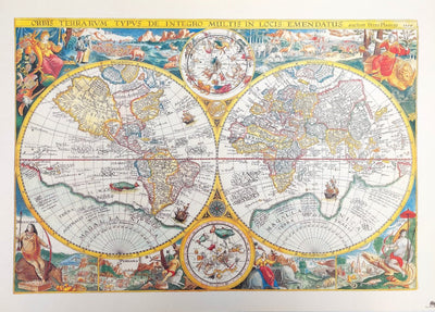 Gammelt verdenskort - Orbis Terrarum reprint - P. Plancius, 1594 r. M1594