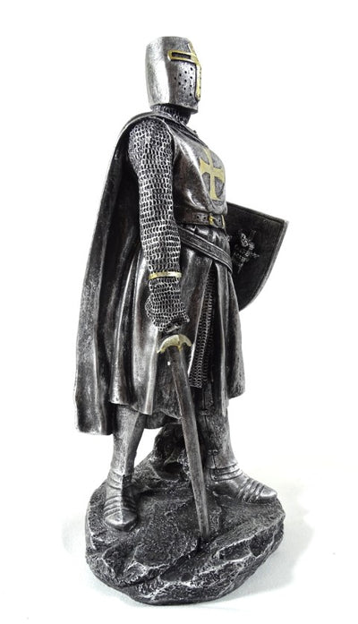 Figur af en korsridder på 30 cm med gravering
