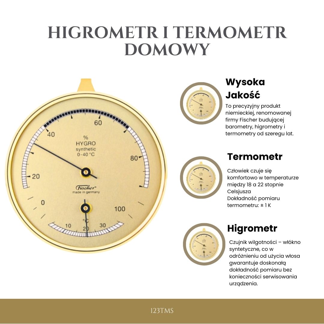 Premium hygrometer og termometer til hjemmet - Fischer - 123TMS