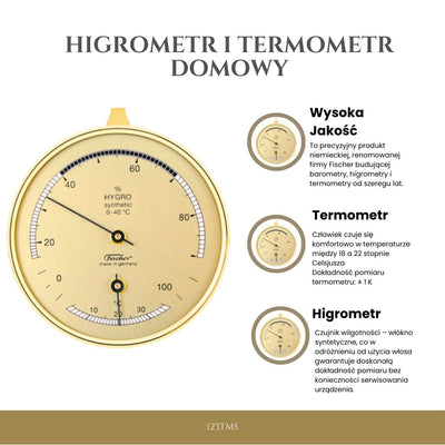 Premium hygrometer og termometer til hjemmet - Fischer - 123TMS