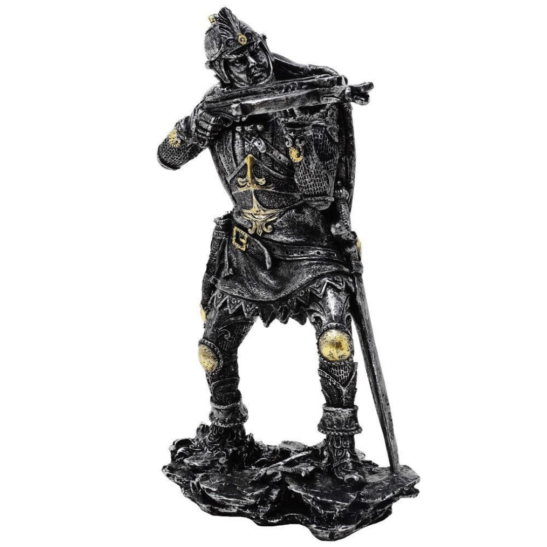 Figur af middelalderridder med armbrøst, 20cm, armbrøstskytte - retro gave - MC-23151